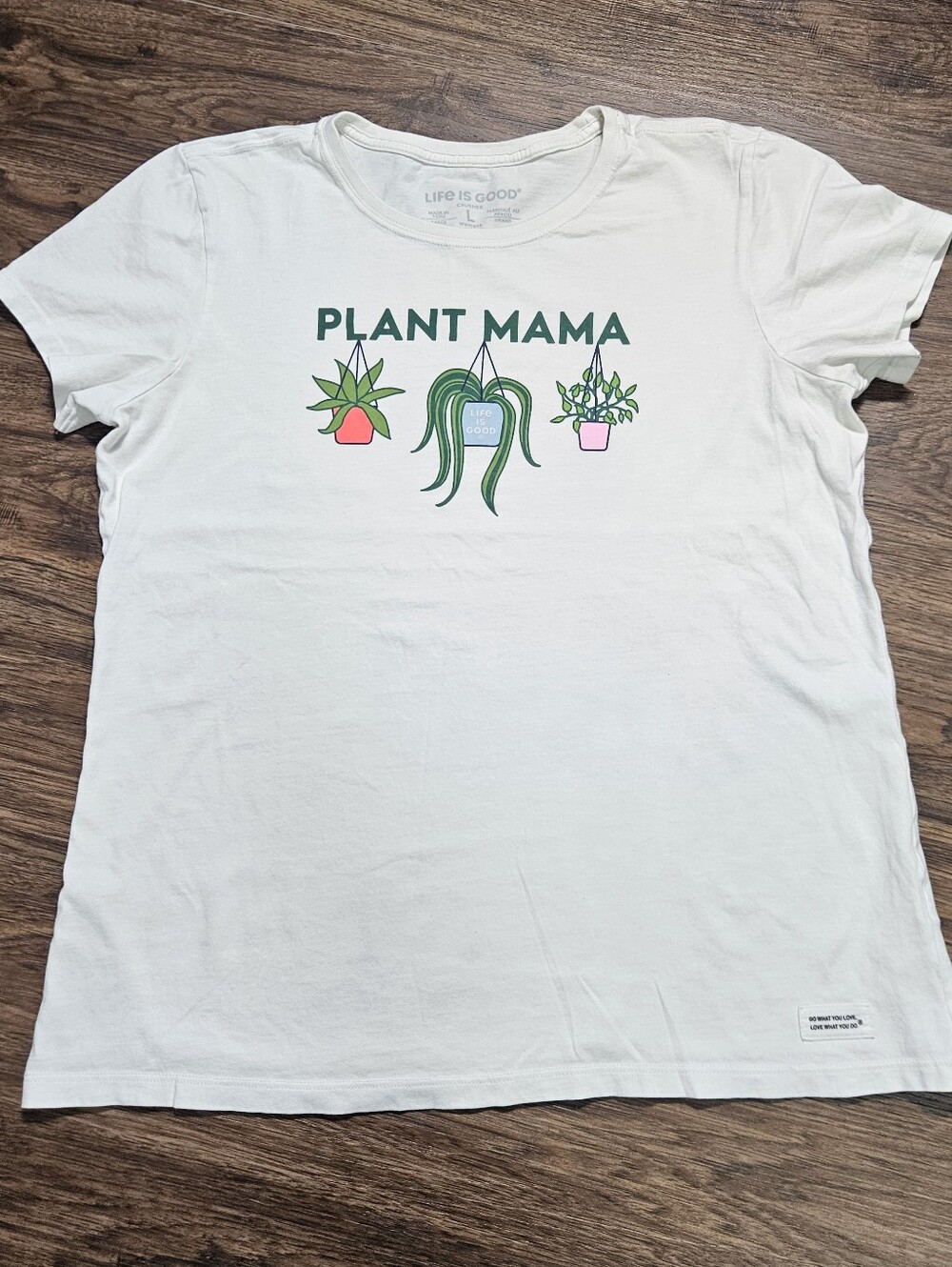 Life Is Good White Large Short Sleeve Crewneck Tee - Plant Mama